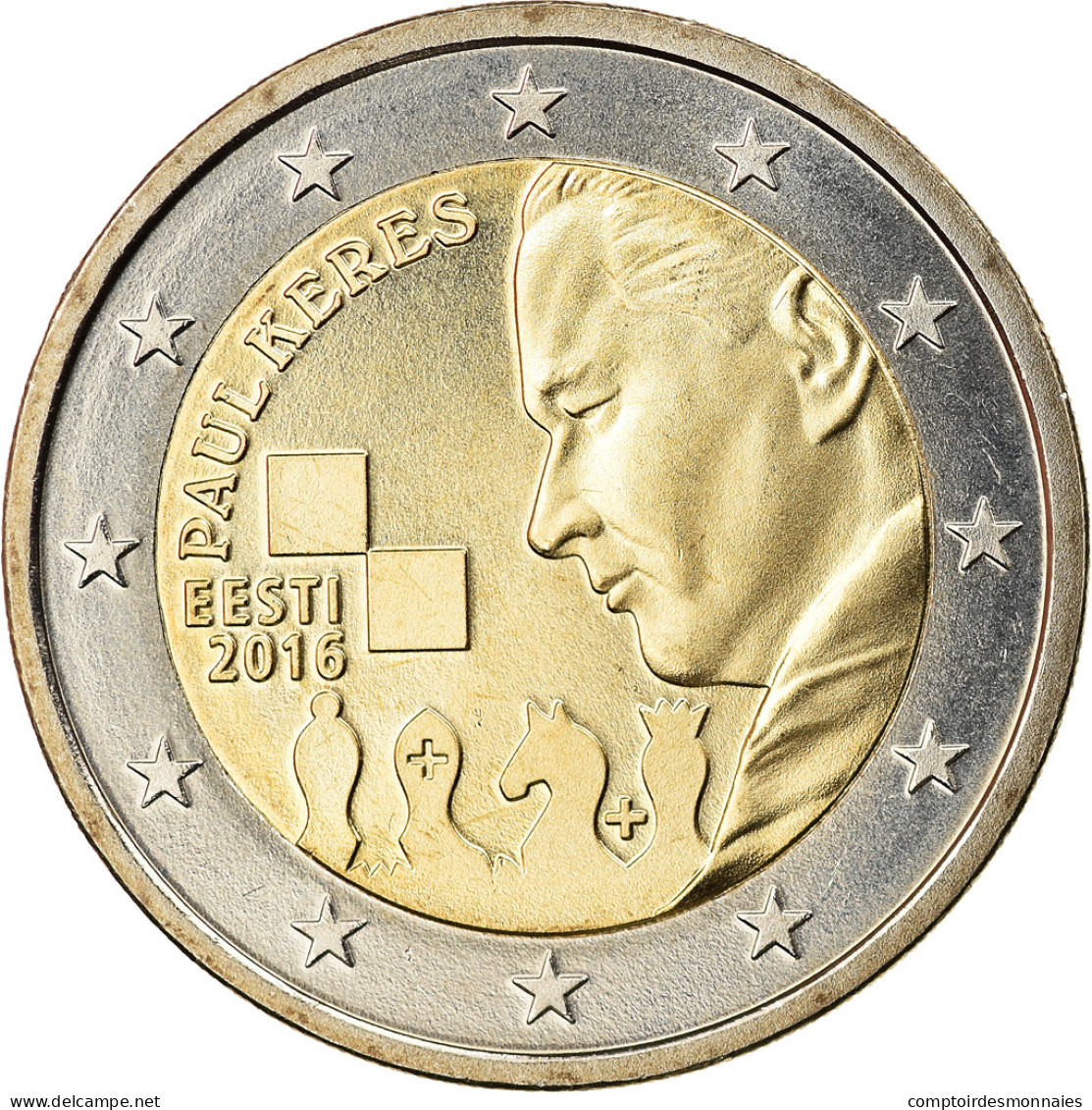 Estonia, 2 Euro, Paul Keres, 2016, SPL, Bi-Metallic, KM:New - Estland