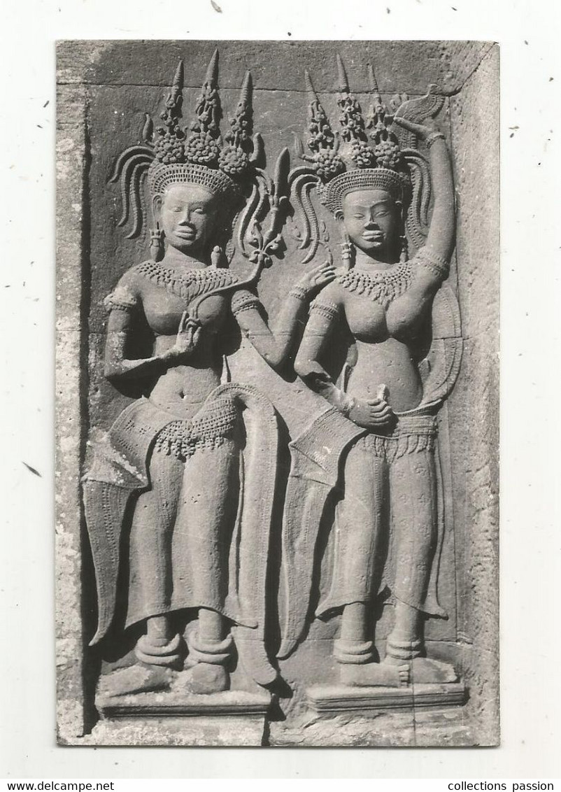 Cp, CAMBODGE  , Devata Décoratif Sur Le Mur , ANGKOR VAT , Vierge , Arts , Sculpture - Cambodge