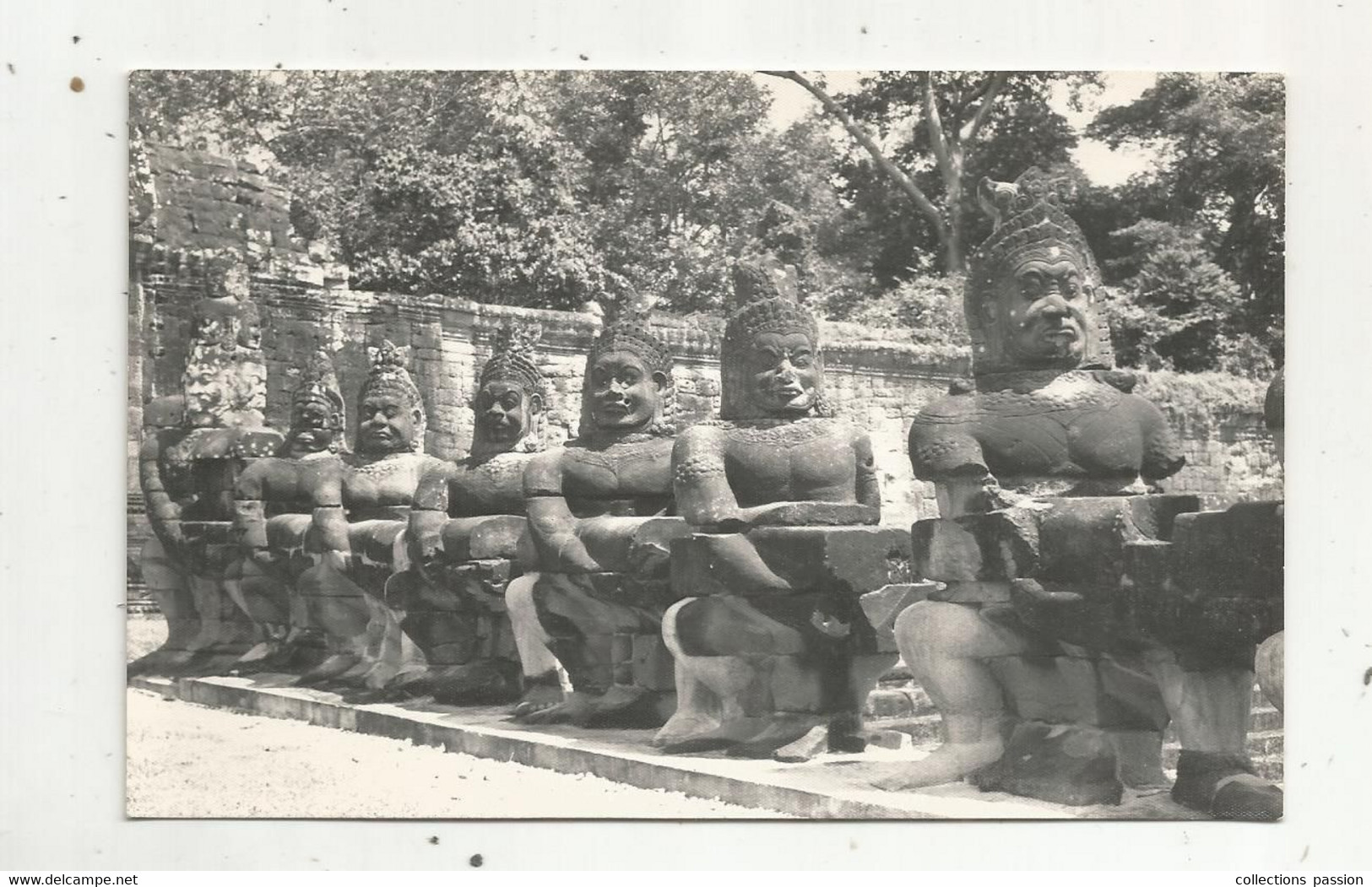 Cp, CAMBODGE , LES ASURAS DU GOPURA SUD , ANGKOR THOM , Vierge , Arts , Sculpture - Cambodge