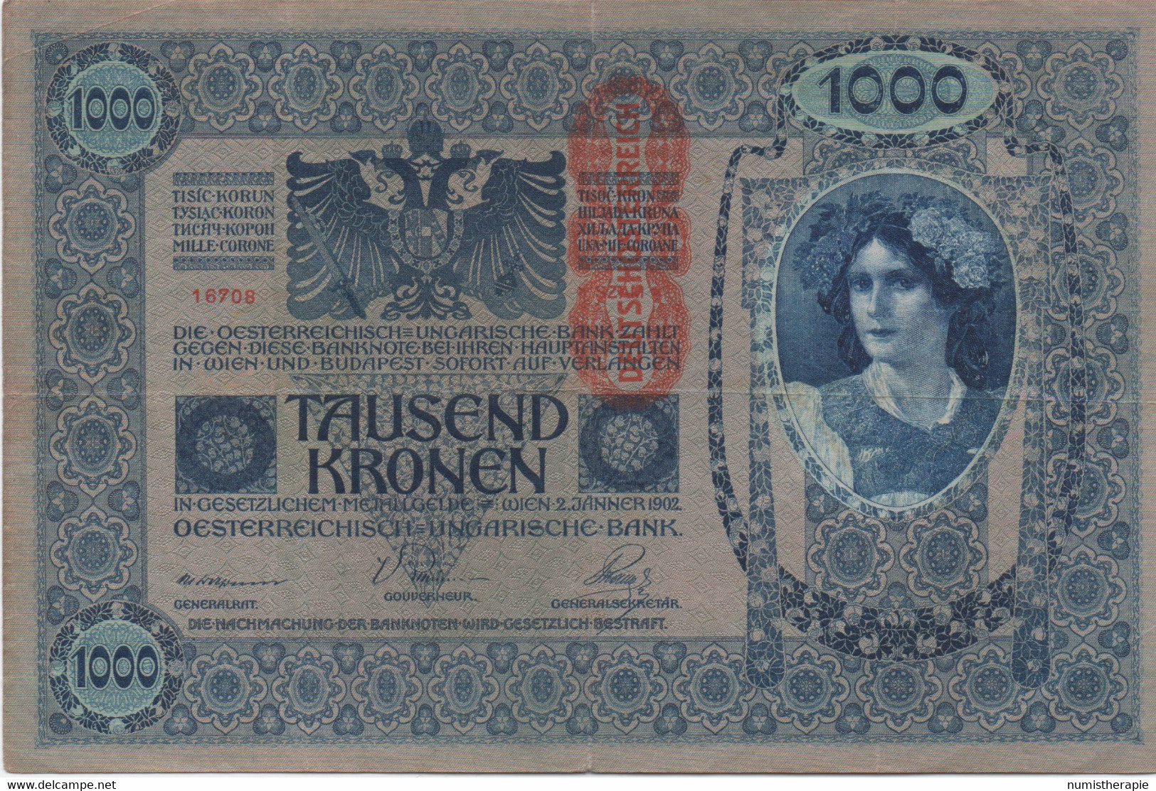 Empire Allemand-Autrichien : 1000 Kronen 1902 + 1000 Kronen 1922 - Colecciones