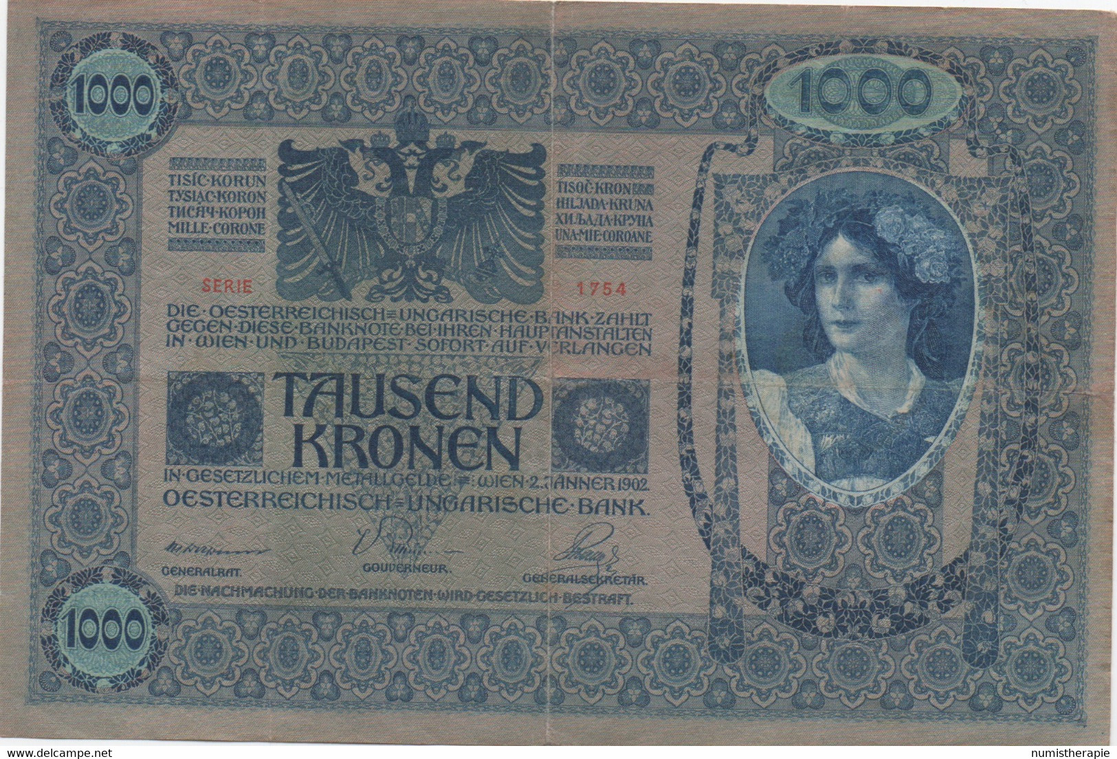 Empire Allemand-Autrichien : 1000 Kronen 1902 + 1000 Kronen 1922 - Colecciones