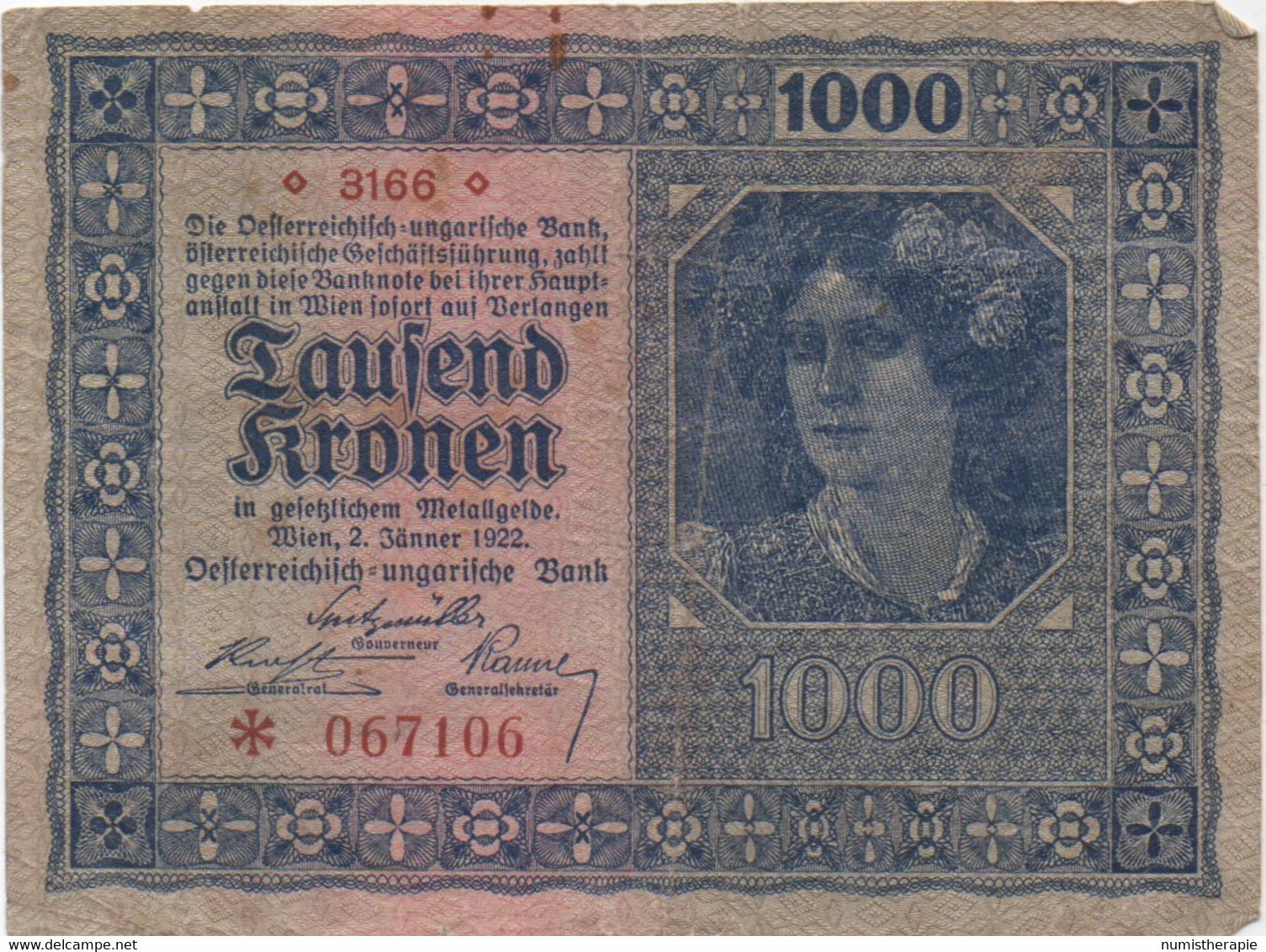 Empire Allemand-Autrichien : 1000 Kronen 1902 + 1000 Kronen 1922 - Collections