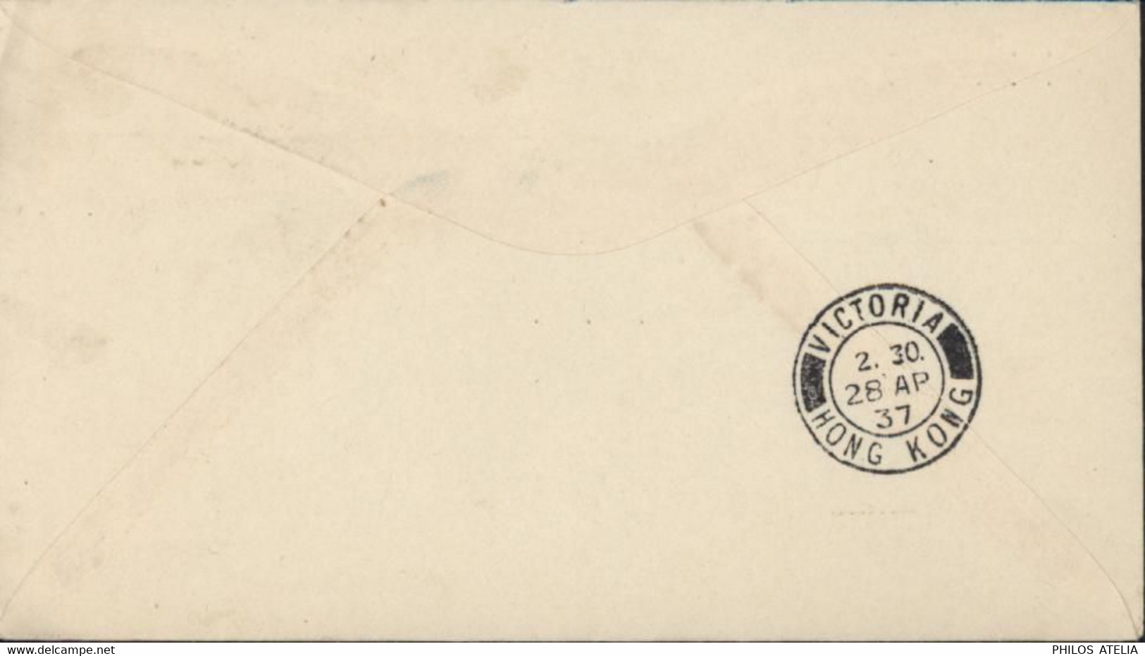 USA Philippine Islands YT 255 X2 CAD Manila 28 Apr 37 First Flight Via P.A.A Manila Macao Hong Kong Bureau Of Posts 1937 - Philippinen