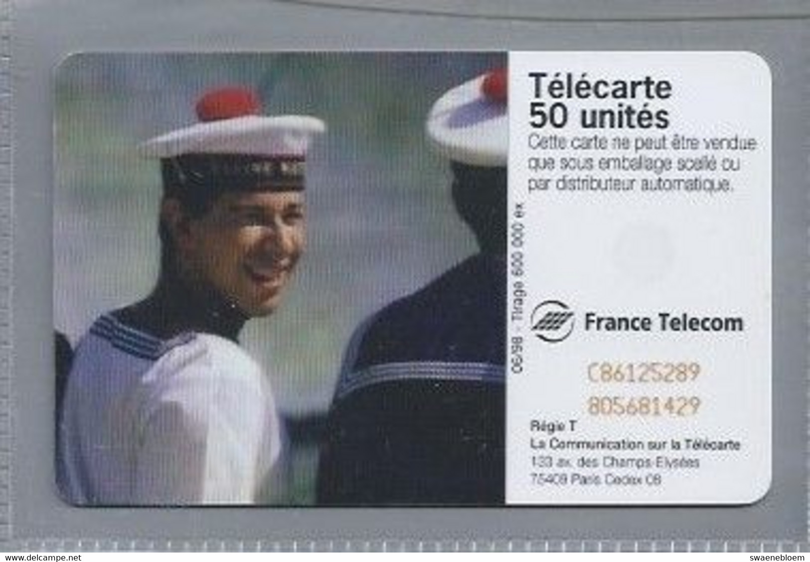 FR.- France Telecom. Télécarte. Marine Nationale. COLS BLEUS.  50 Unités. - Armée