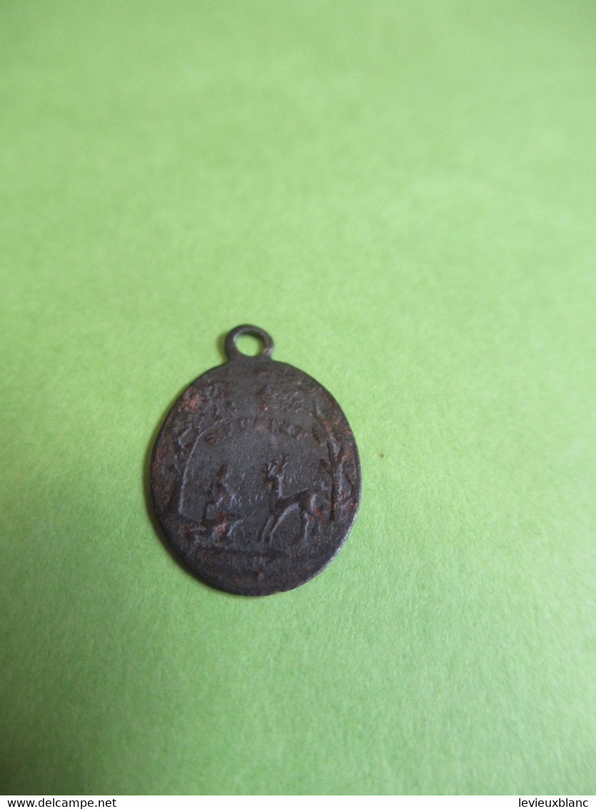 Mini-Médaille Pieuse Ancienne Pour Chaînette/Saint ROCH Priez Pour Nous/Saint HUBERT/Bronze /XVIIIème Siècle ?   CAN 670 - Godsdienst & Esoterisme