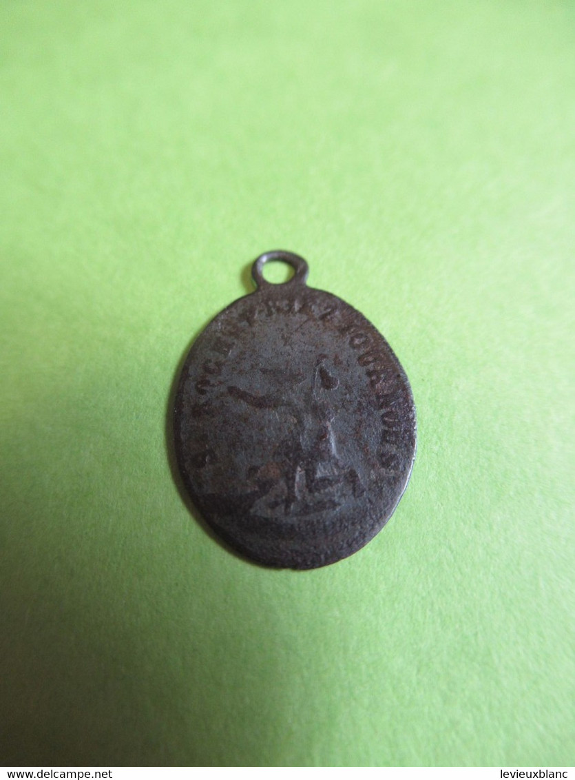 Mini-Médaille Pieuse Ancienne Pour Chaînette/Saint ROCH Priez Pour Nous/Saint HUBERT/Bronze /XVIIIème Siècle ?   CAN 670 - Godsdienst & Esoterisme