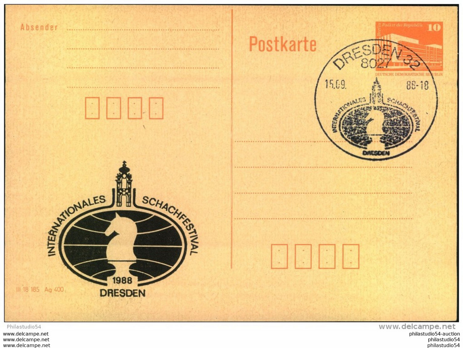 1984,1988 Zwei Schachbelege Aus Der DDR - Scacchi