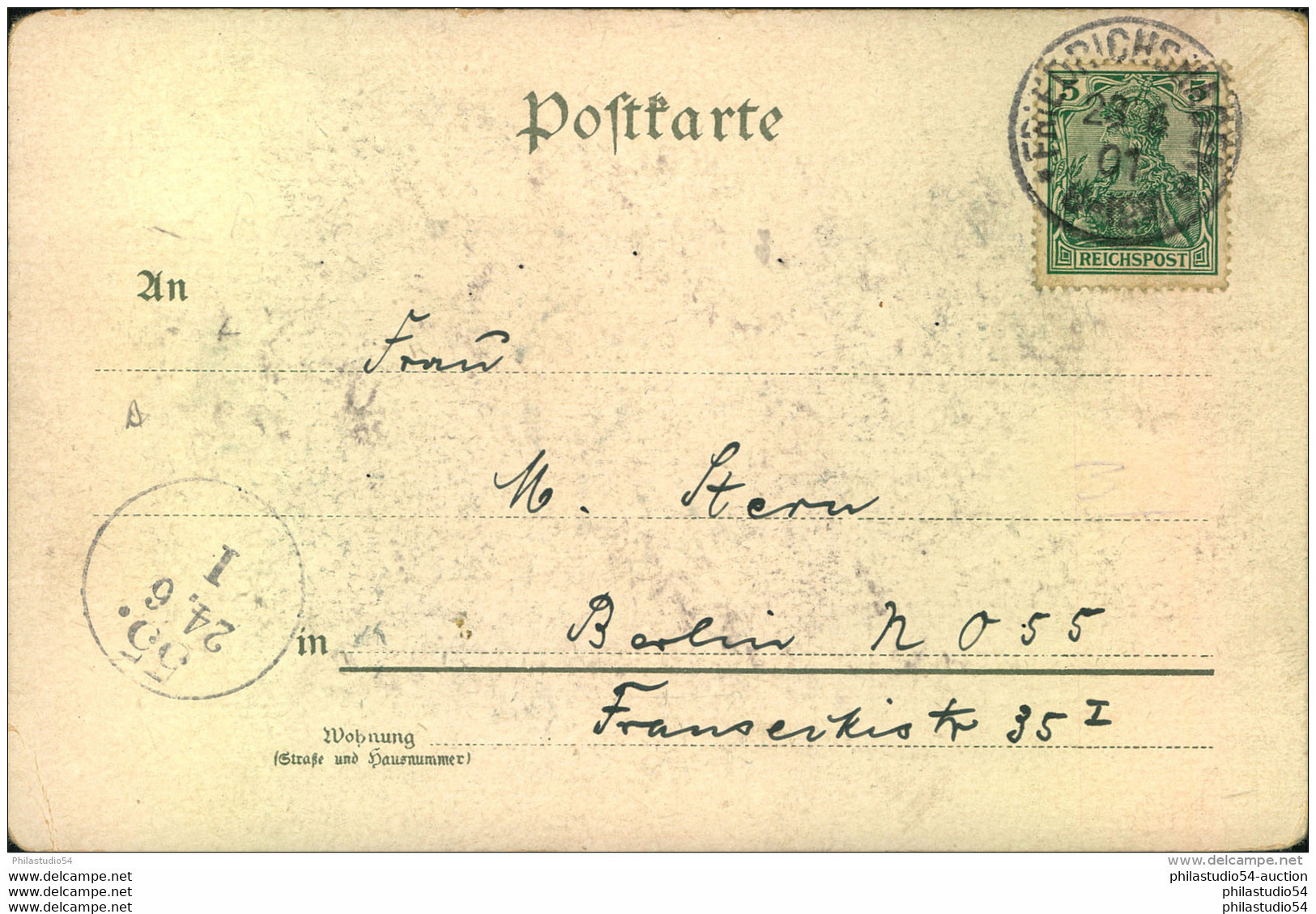 FRIEDRICHSHAGEN, Auf Dekorativer Postkarte Vom Müggelsee 1901 - Maschinenstempel (EMA)