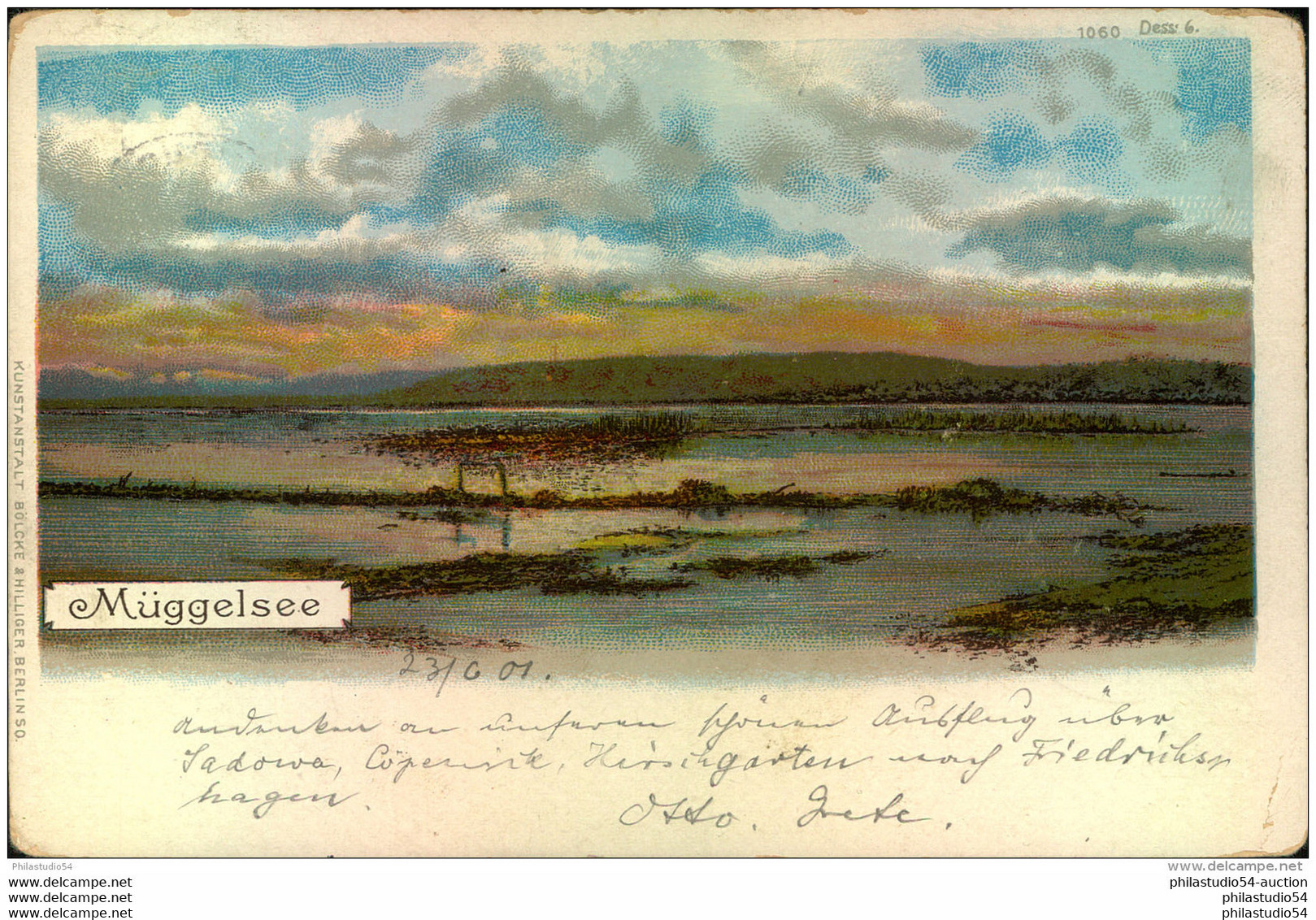 FRIEDRICHSHAGEN, Auf Dekorativer Postkarte Vom Müggelsee 1901 - Macchine Per Obliterare (EMA)