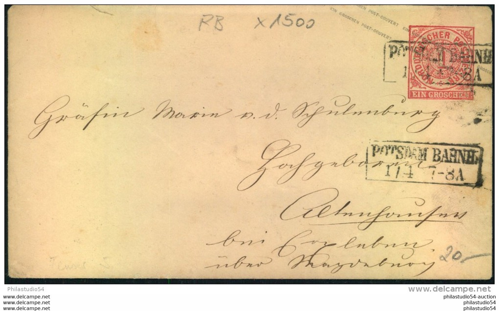 POTSDAM BAHNHOF, 1 Gr. NDP Ganzsachenumschlag - BRANDENBURG - Postal  Stationery