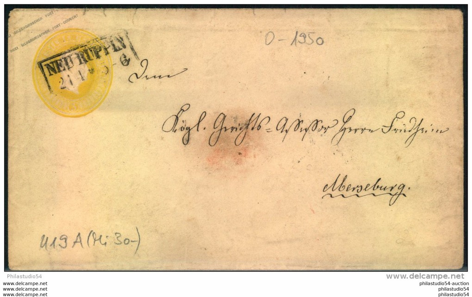 NEU PUPPIN, 3 Sgr. Ganzsachenumschlag - BRANDENBURG - Postal  Stationery