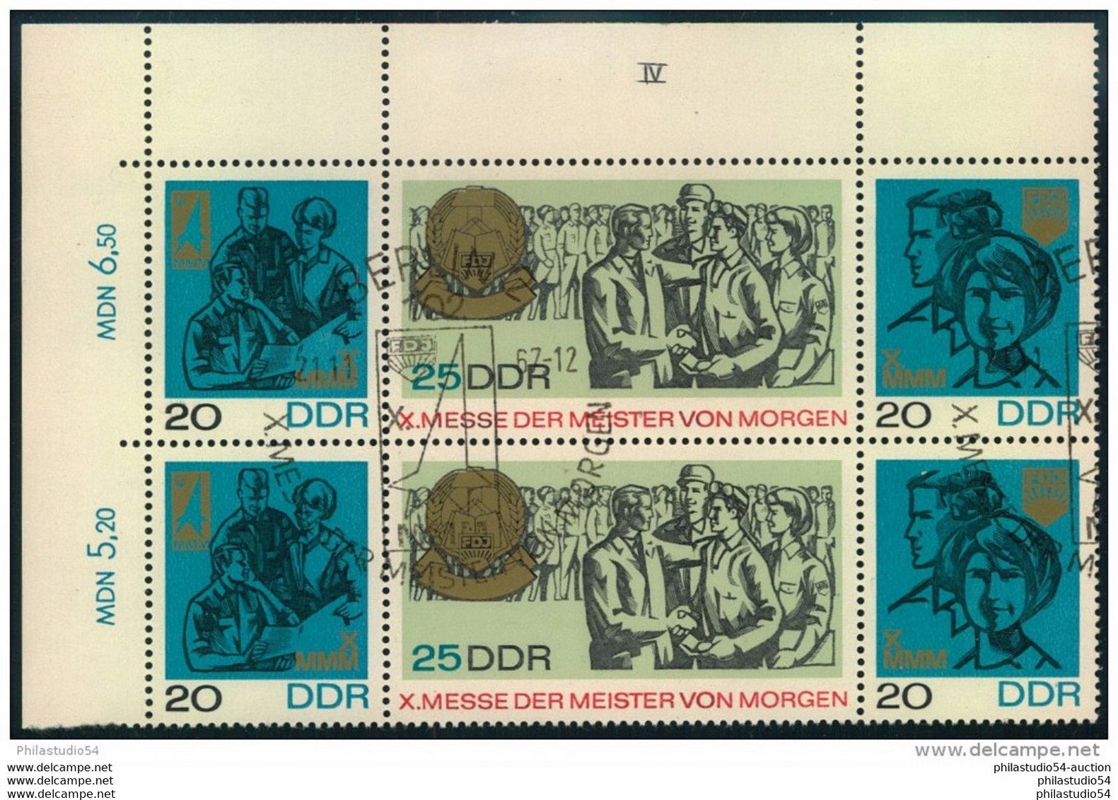 1967, Zusammendruck Messe Der Meister Von Morgen Mit Seltener Formnummer "IV", Doppelte Bogenecke - Other & Unclassified