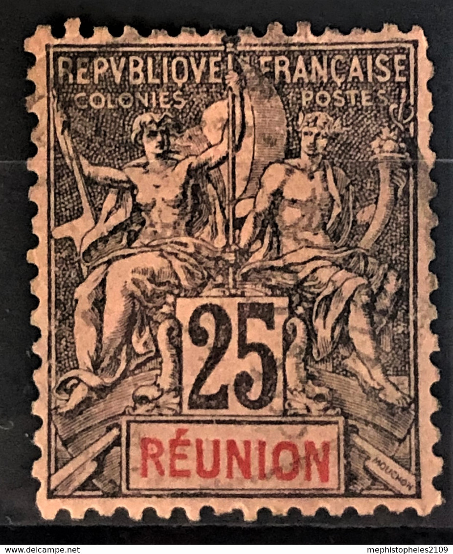 RÉUNION 1892 - Canceled - YT 39 - 25c - Oblitérés
