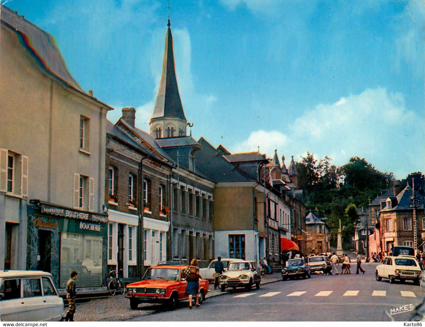 Bellencombre * La Rue Principale * Boucherie Charcuterie * Automobile Voiture Ancienne - Bellencombre