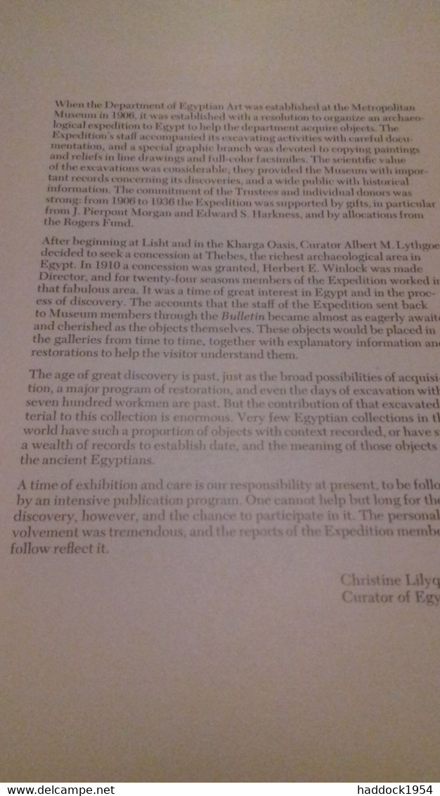 Excavating In Egypt CHRISTINE LILYQUIST Metropolitan Museum Of Art 1975 - Kunst