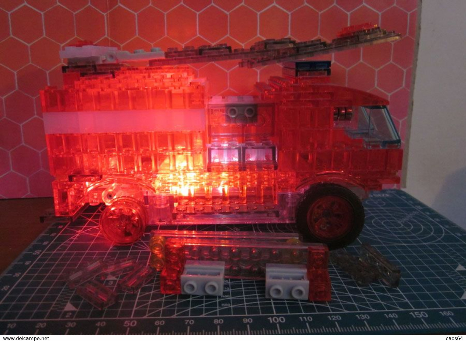 LASER PEGS CAMION VIGILI DEL FUOCO CON EFFETTI LUMINOSI MATTONCINI NO LEGO - Otros & Sin Clasificación