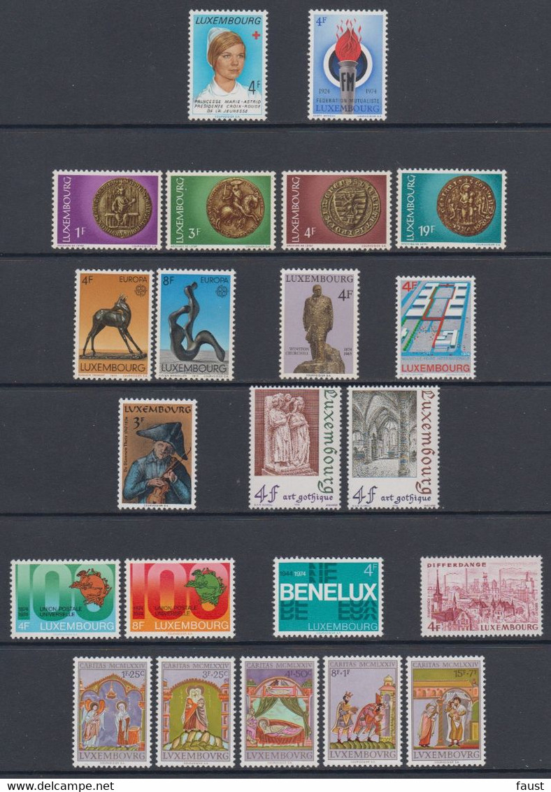 1974 ** Luxemburg (sans Charn., MNH, Postfrish) Complete   Mi 876/98   Yv 823/48  (23v) - Años Completos