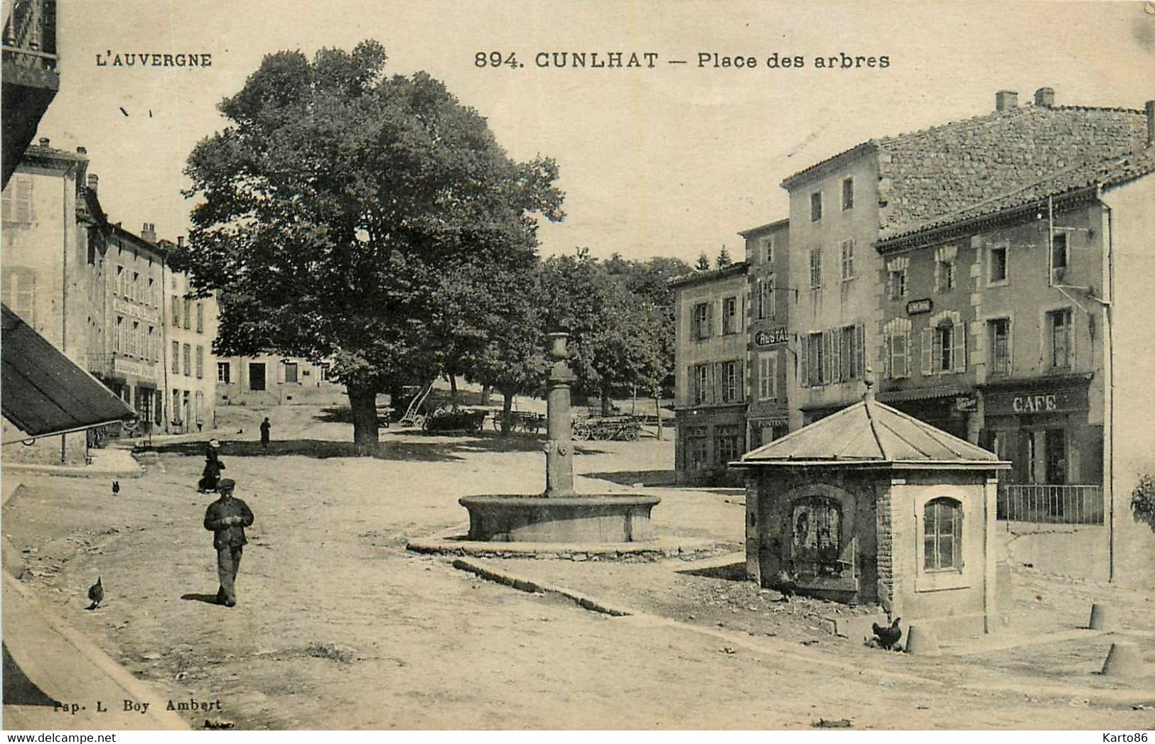 Cunlhat * Place Des Arbres * Café * Bascule Poids Public - Cunlhat