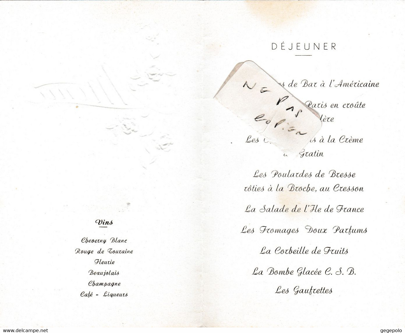 91 - BRETIGNY Sur ORGE -  Menu Du Banquet Officiel Du Cinquantenaire Du C.S.B.   ( 4 Pages 16 Cm X 10 Cm ) - Menus