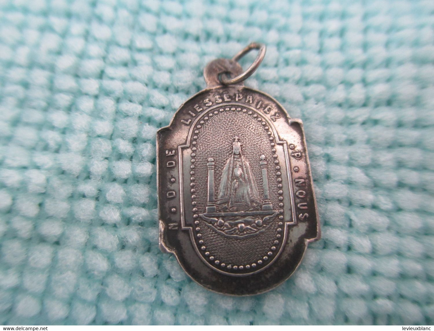 Mini-Médaille Pieuse Ancienne/ND De LIESSE Priez Pour Nous/Les Chevaliers ISMERIE/Argent/mi-XIX Siècle  CAN 672 - Religion & Esotericism