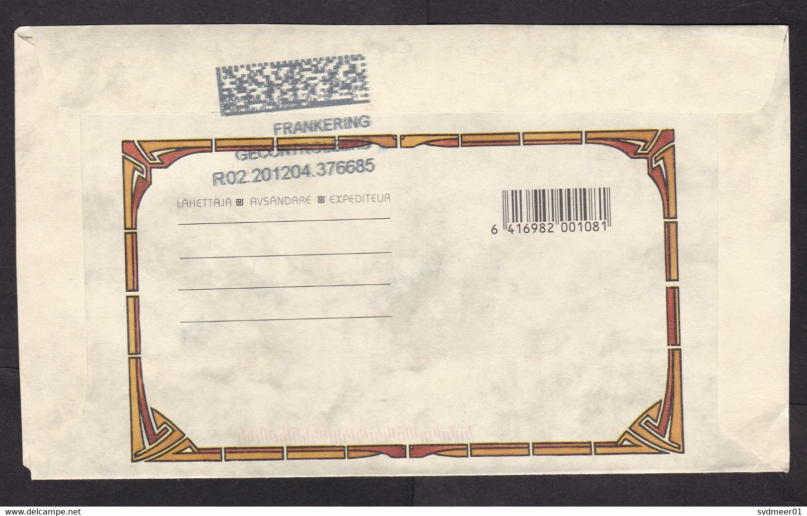 Finland: Stationery Cover To Netherlands, 2020, Postage Paid, No Cancel, Postage Due Mark At Back, Taxed (traces Of Use) - Briefe U. Dokumente