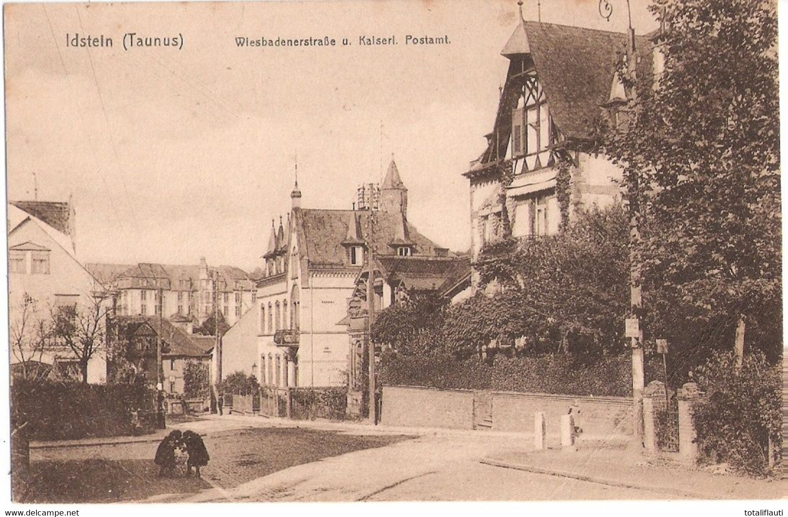 IDSTEIN Taunus Hessen Wiesbadener Straße Kaiserliches Postamt Belebt 20.6.1919 Gelaufen Als Französische Feldpost - Idstein