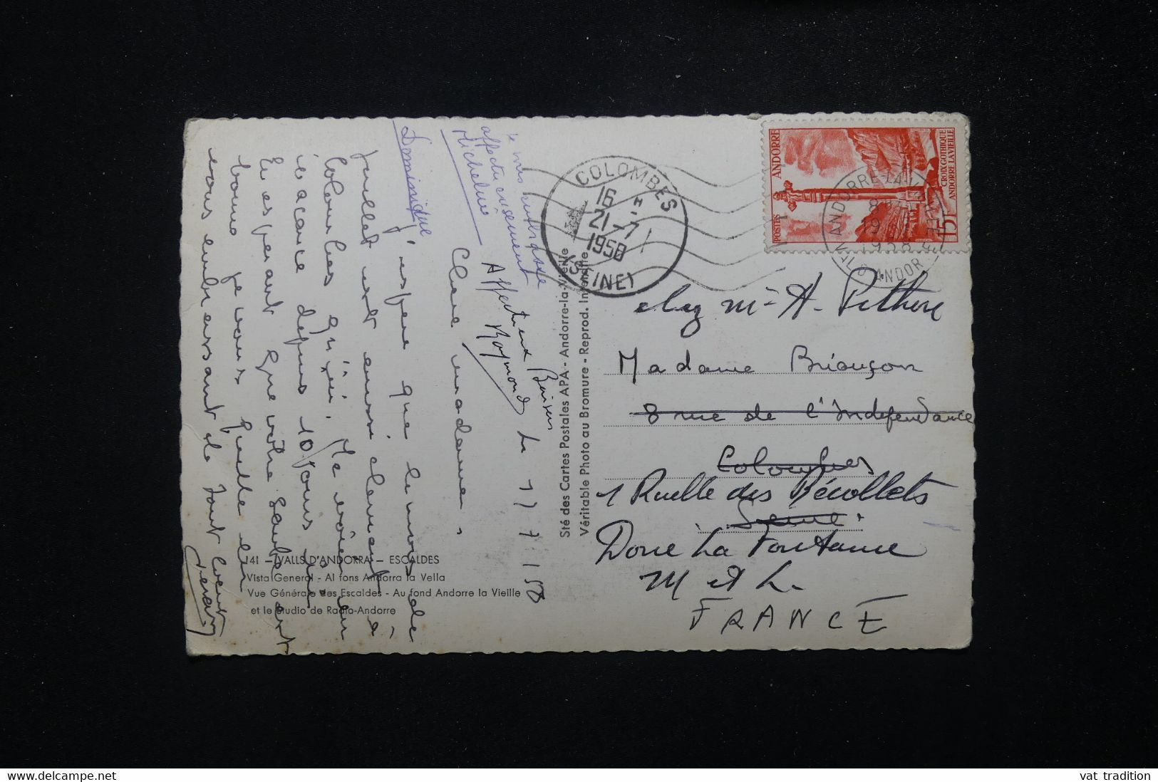 ANDORRE - Carte Postale D'Andorre Pour La France En 1950 - L 81534 - Covers & Documents