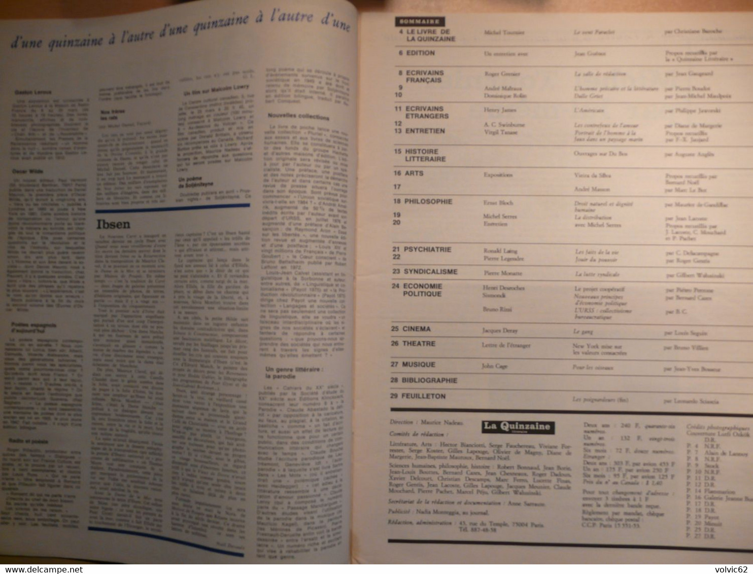 La Quinzaine Littéraire 252 1977 Malraux Michel Serres Tournier Henry James Ernst Bloch Pierre Monatte Sciascia Da Silva - Other & Unclassified