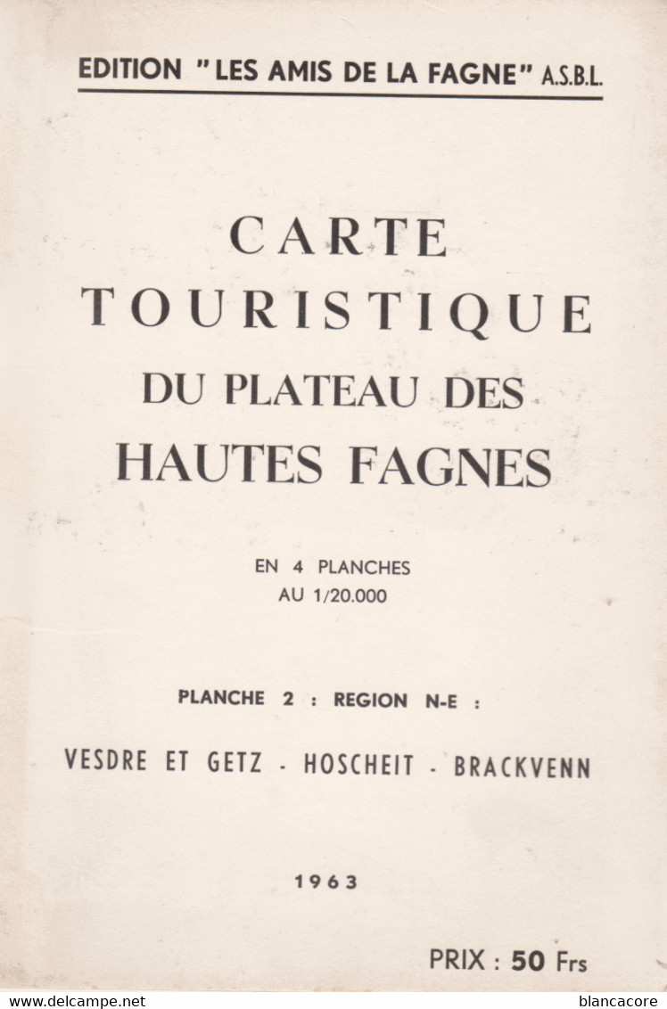 HAUTES FAGNES / VESDRE Et GETZ  - HOSCHEIT - BRACKVENN  1963 - Other & Unclassified