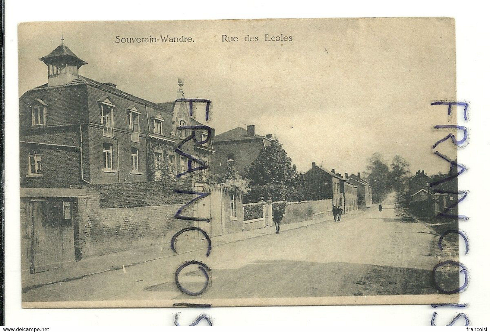 Souverain-Wandre. Rue Des Ecoles. Edit. Vannevel. 1930 - Court-Saint-Etienne