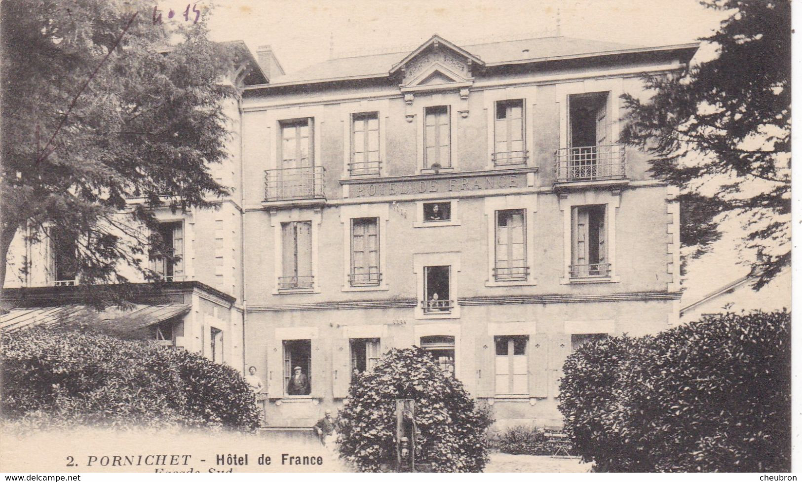 44. PORNICHET. CPA. " HOTEL DE FRANCE " FACADE SUD - Pornichet