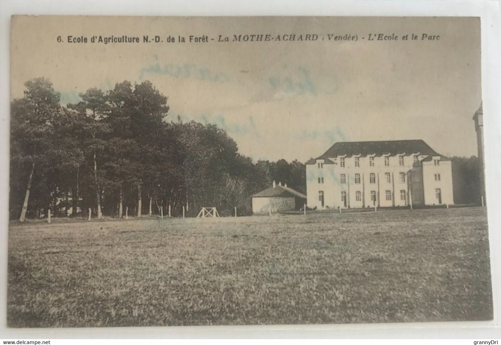 85 La Mothe Achard 1943 Chateau D Ecole D Agriculture Notre Dame De La Foret Parc -dos Vert - La Mothe Achard