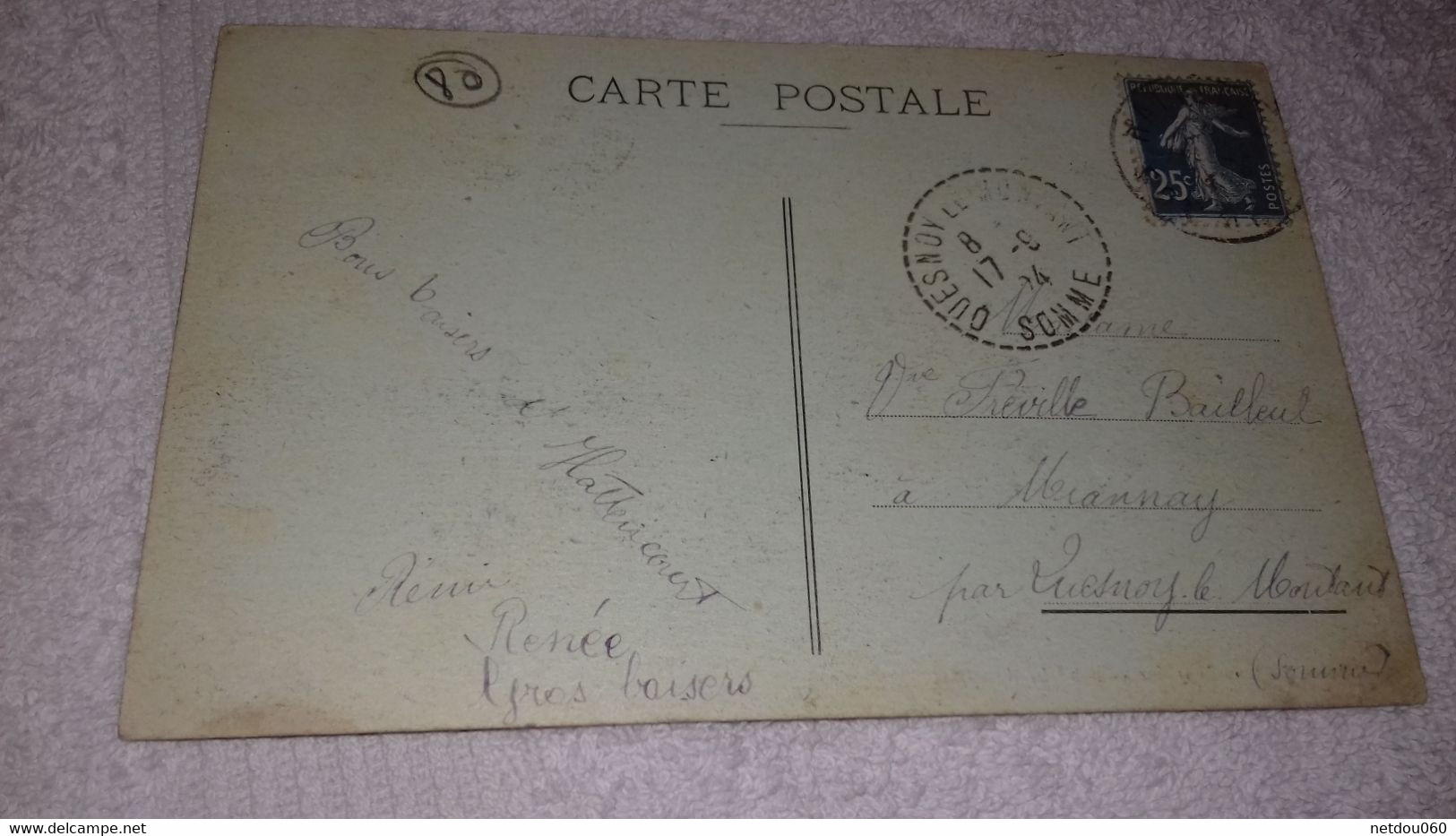 CARTE HATTENCOURT ECOLE BUREAU DE POSTE 1924 ? - Altri & Non Classificati