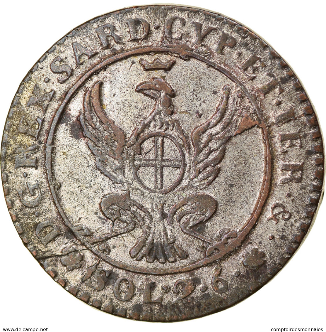 Monnaie, États Italiens, SARDINIA, Vittorio Emanuele I, 2.6 Soldi, 1815 - Italian Piedmont-Sardinia-Savoie