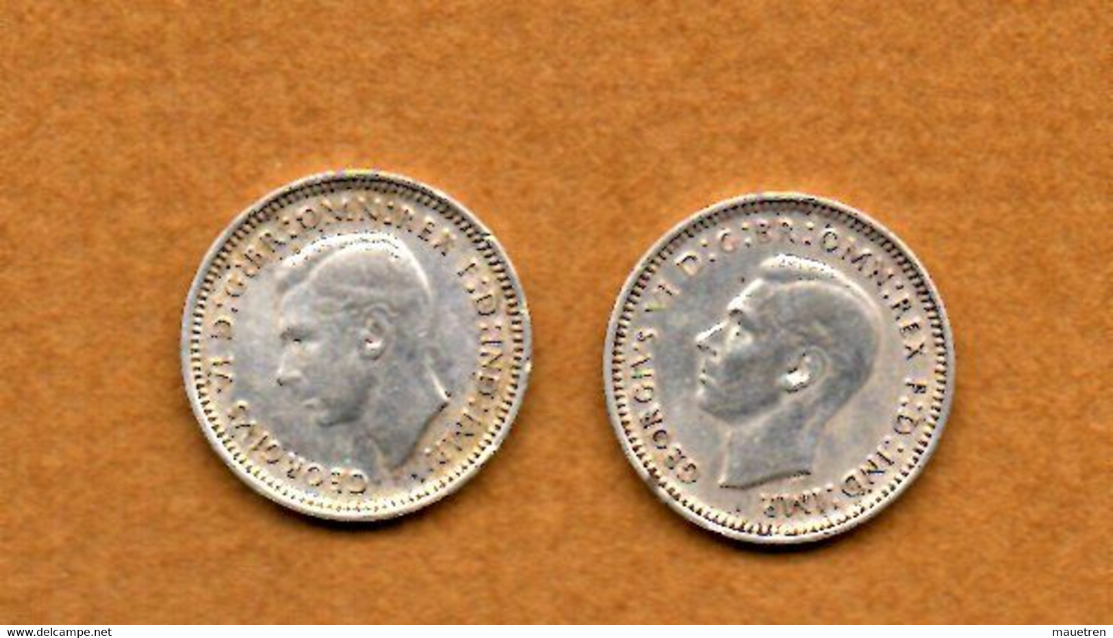 2 Pièces De 3 Pence AUSTRALIE GEORGIUS VI 1942 - Andere & Zonder Classificatie