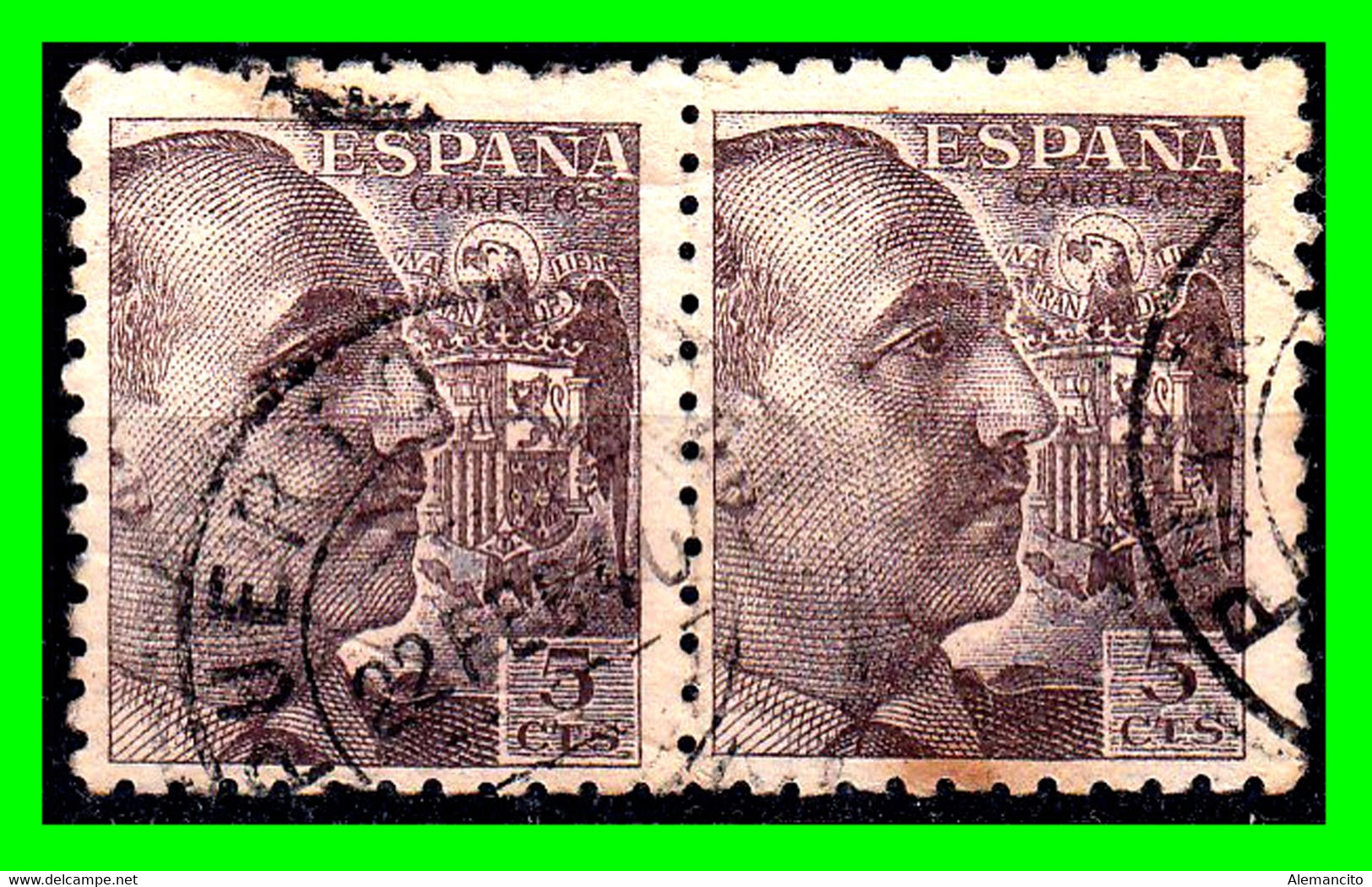 GENERAL FRANCO PAREJA AÑO 1940-45 TIPO 1939 SIN APELLIDO DEL GRABADOR - Used Stamps