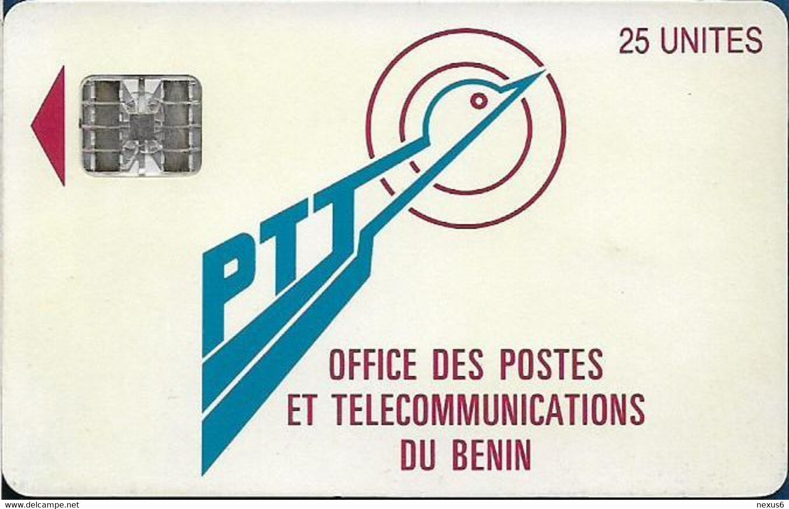 Benin - PTT (Chip) - Logo 25, Chip SC7 Afnor, Cn. C321xxxxx Red, 25Units, Used - Benin