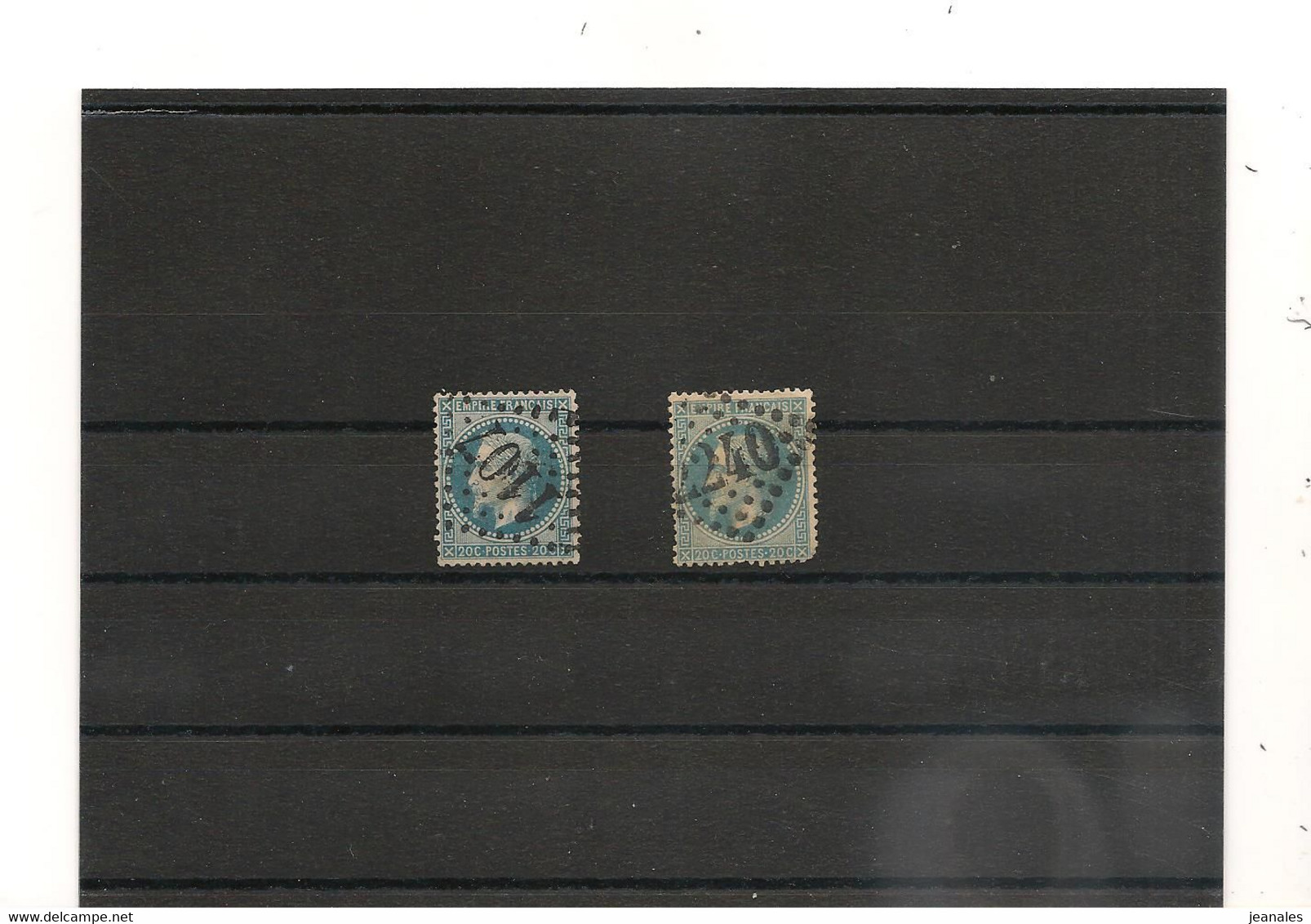 1867 NAPOLEON III.N° 29A-29B   Oblitérés   Côte : 25,00 € - 1863-1870 Napoléon III Lauré