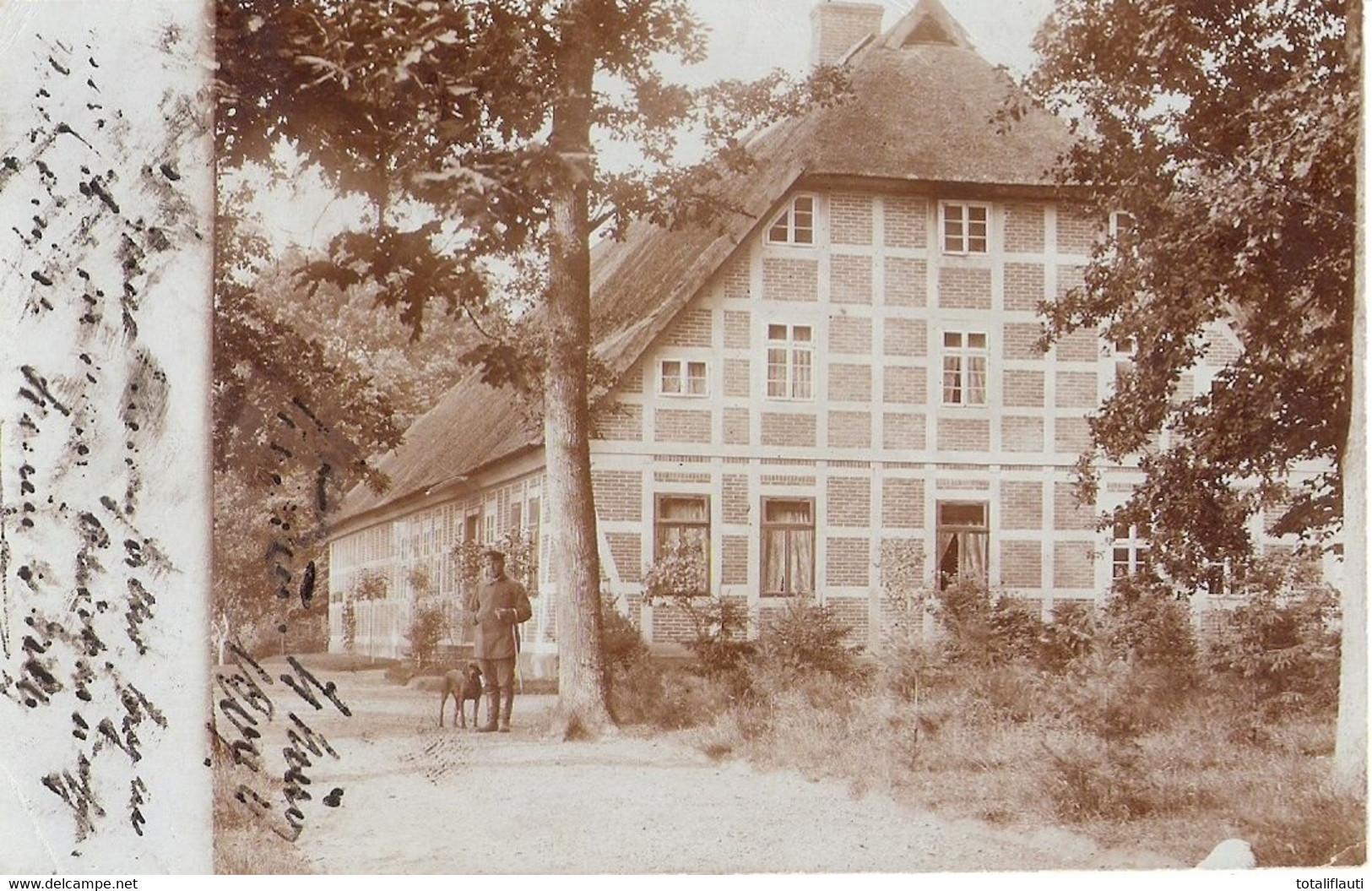 FRIELINGEN Kr Fallingbostel Forsthaus Förster Mit Jagdhund 12.3.1904 Original Private Fotokarte Der Zeit - Fallingbostel