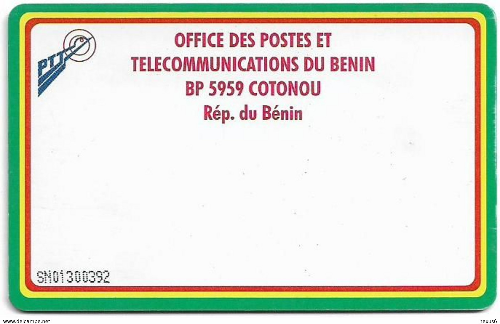 Benin - PTT (Chip) - Conférence À Trois (Reverse White), Cn. At Left Bottom, Chip Thomson 4, 50Units, Used - Benin