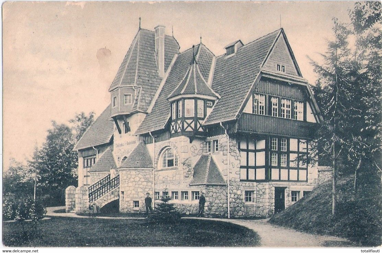 BALLENSTEDT Am Harz Städtisches Badehaus Belebt 22.12.1909 Gelaufen Nach Magdeburg - Ballenstedt