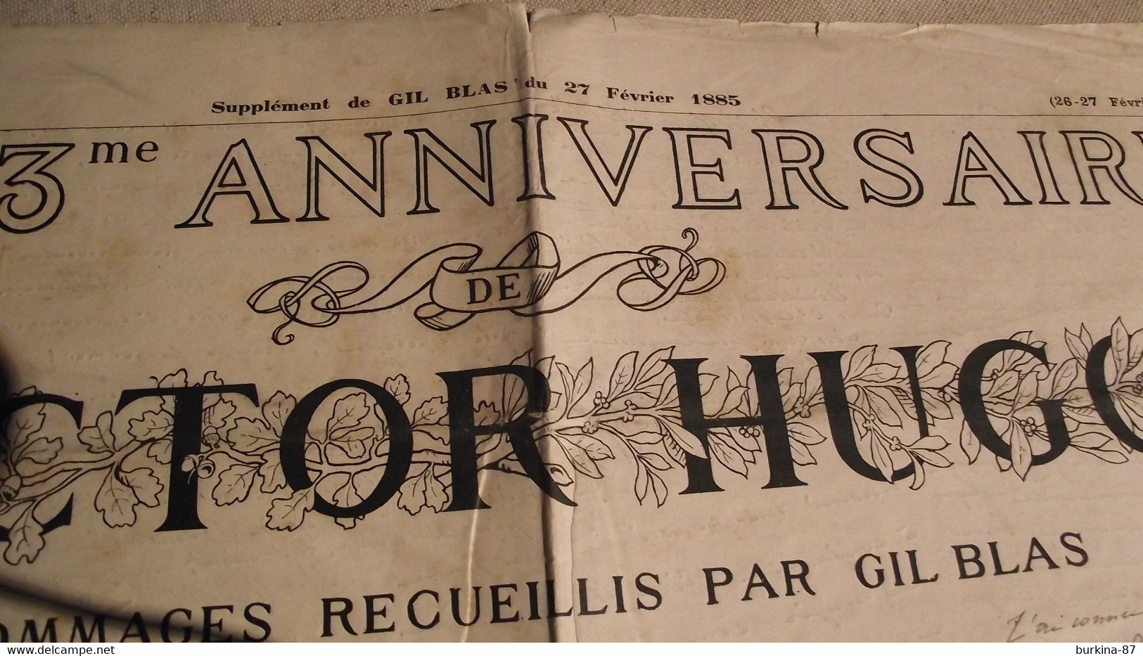 GIL BLAS, FEV 1885, EXCEPTIONEL, Le 83 Anniversaire De VICTOR HUGO, Journal - 1850 - 1899