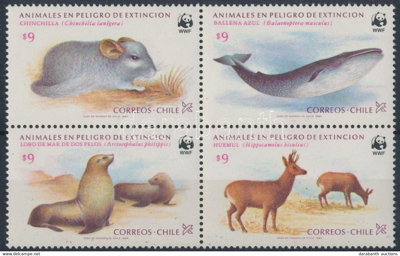 ** 1984 WWF Sor Négyestömbben Mi 1066-1069 - Altri & Non Classificati