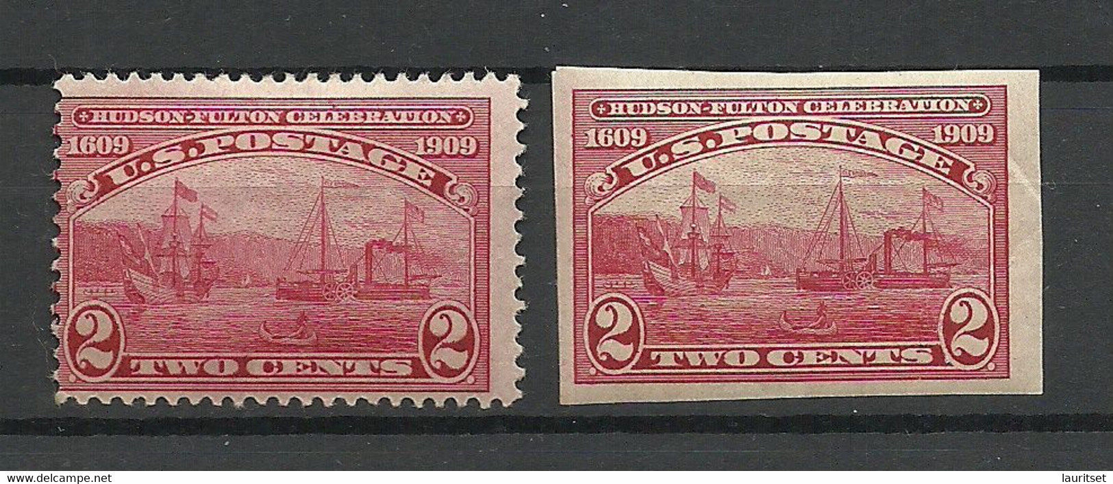 USA 1909 Michel 177 A + B * Ships Schiffe - Unused Stamps