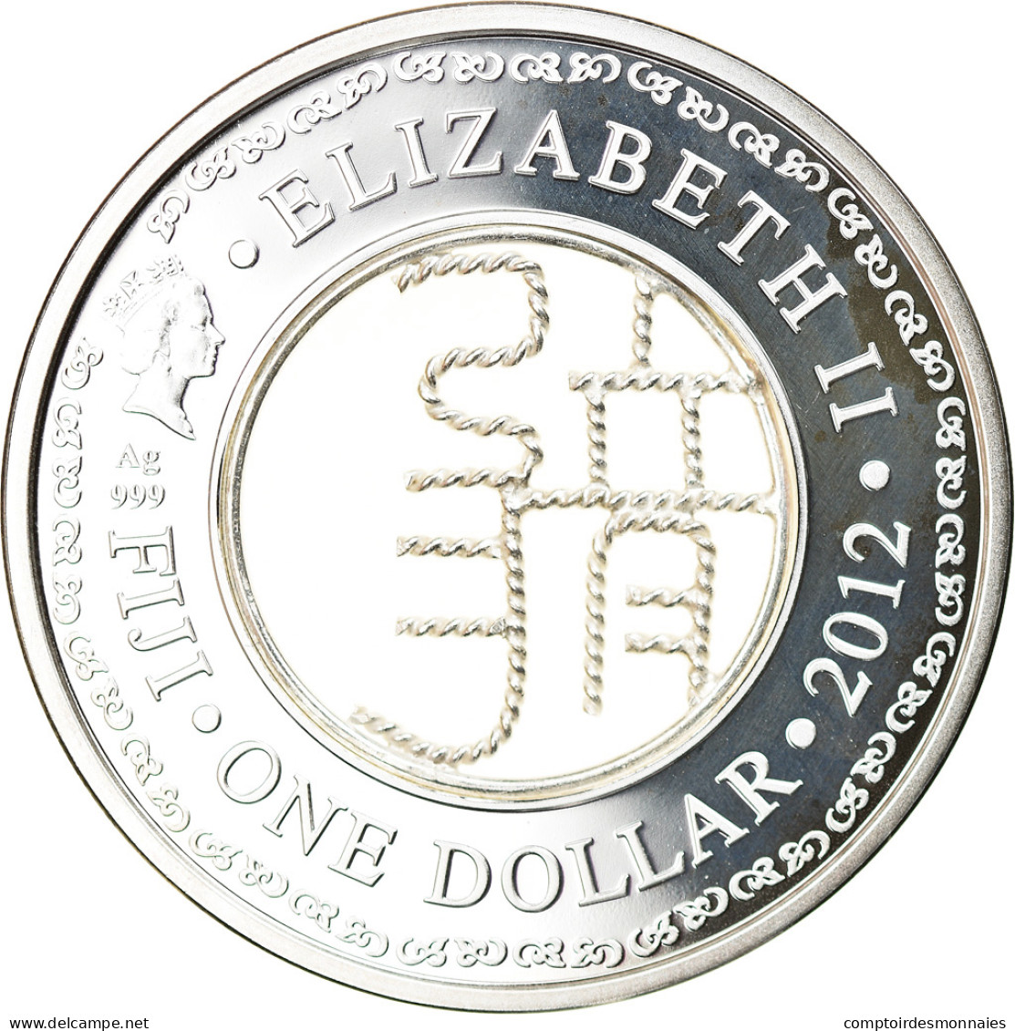 Monnaie, Fiji, Elizabeth II, Year Of The Dragon, 1 Dollar, 2012, FDC, Argent - Fidschi