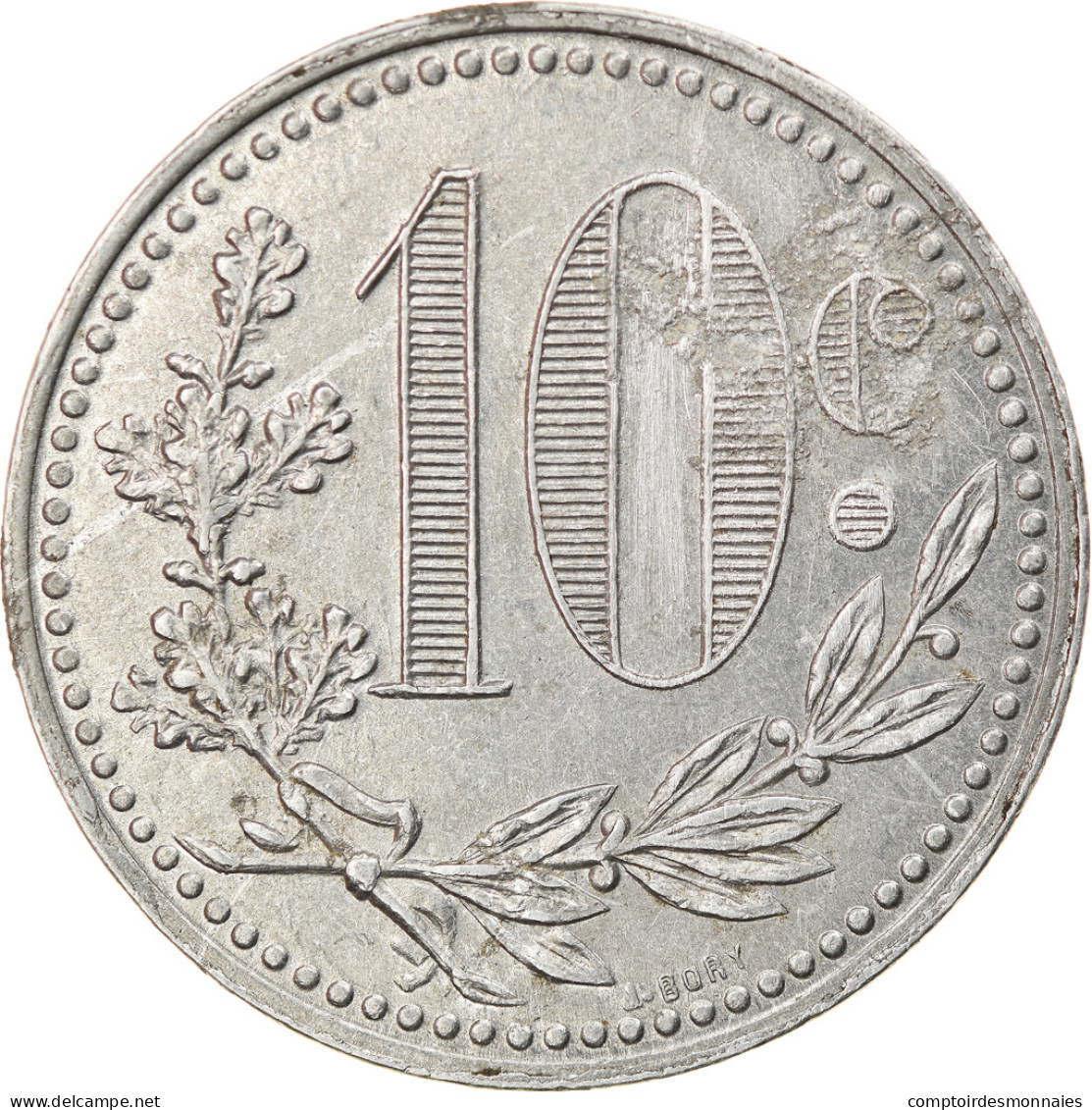 Monnaie, Algeria, Chambre De Commerce, Alger, 10 Centimes, 1918, TTB+ - Monétaires / De Nécessité