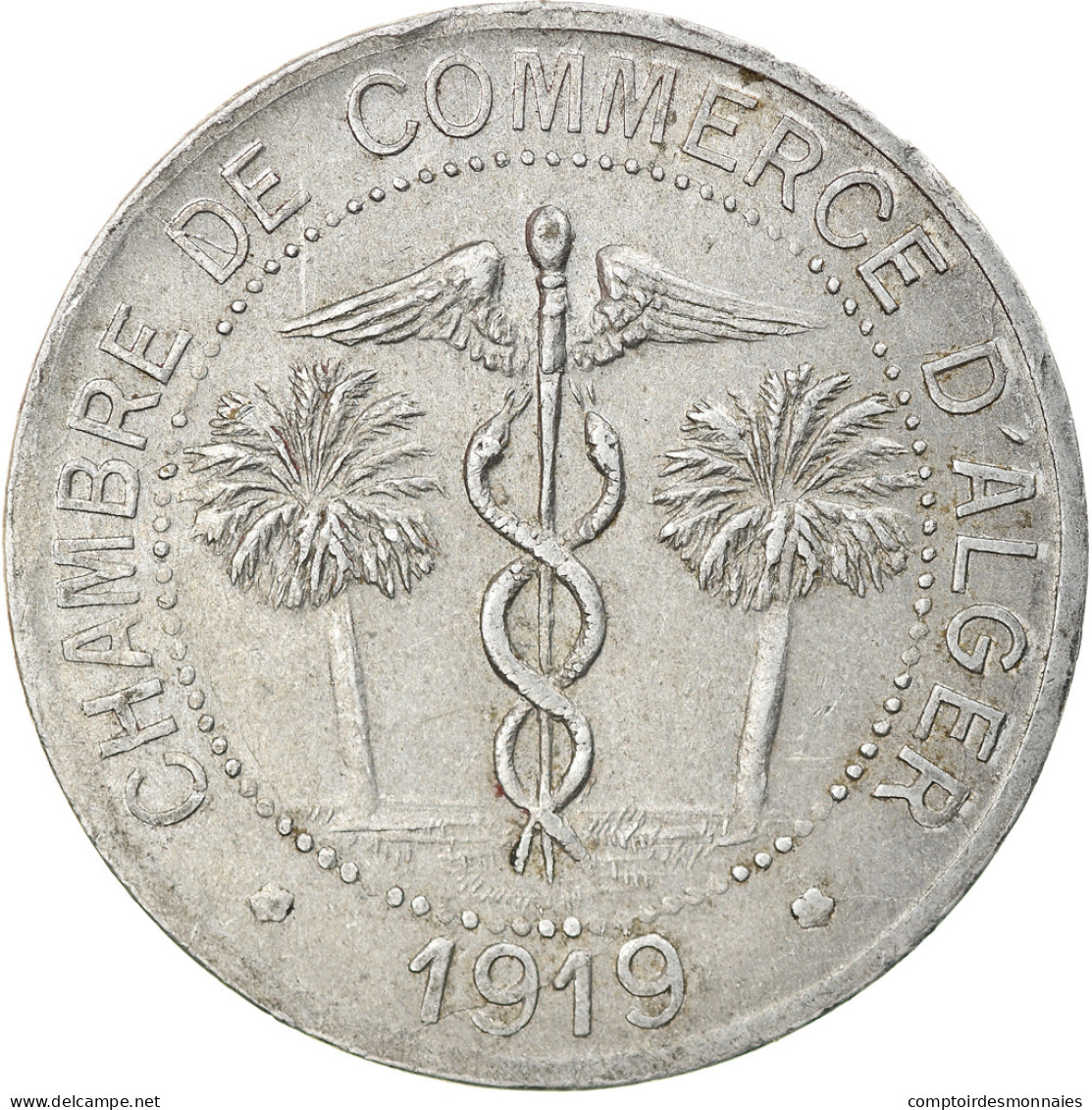 Monnaie, Algeria, Chambre De Commerce, Alger, 10 Centimes, 1919, SUP, Aluminium - Monetary /of Necessity