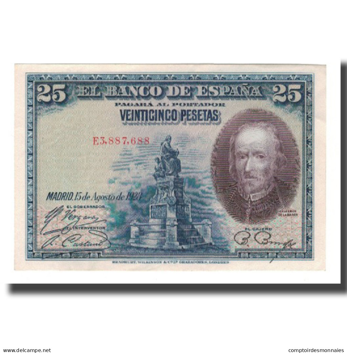 Billet, Espagne, 25 Pesetas, 1928, 1928-08-15, KM:74b, NEUF - 1-2-5-25 Peseten