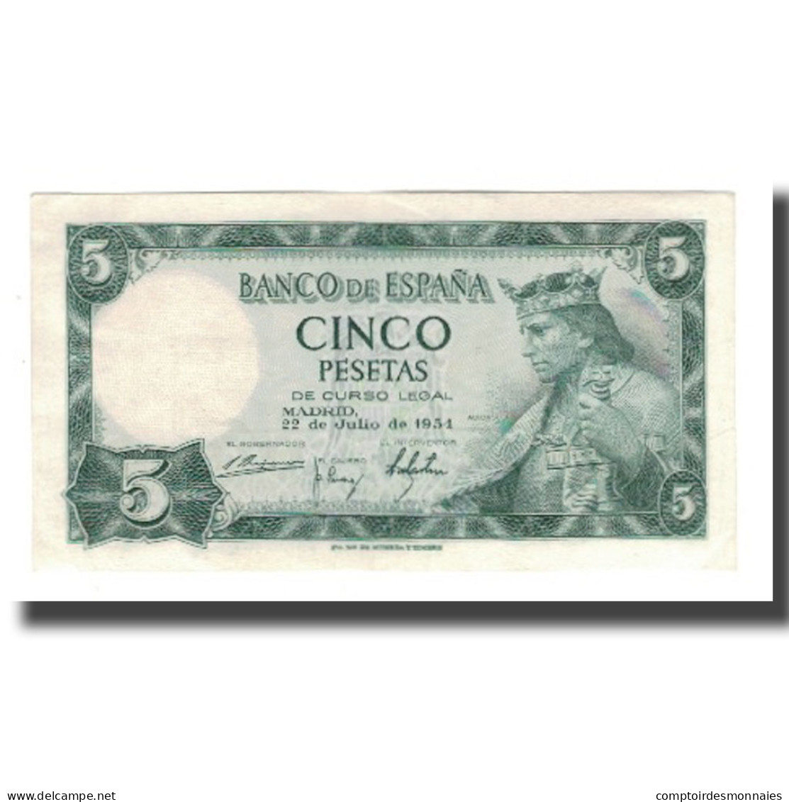 Billet, Espagne, 5 Pesetas, 1954, 1954-07-22, KM:146a, SUP - 5 Peseten