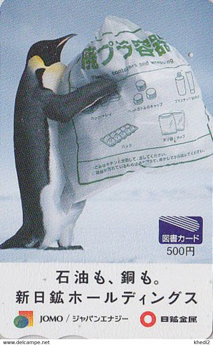 Carte JAPON - ANIMAL - Oiseau MANCHOT Pingouin / Energie Recyclage - PENGUIN Bird JAPAN Prepaid Tosho Card - 5303 - Pingouins & Manchots